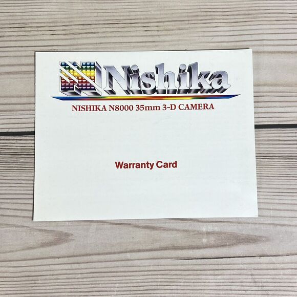 Nishika N8000 3-D 35mm Camera w/Twin Light 3000 Owner’ Manuals & Warranty Card - Picture 6 of 8